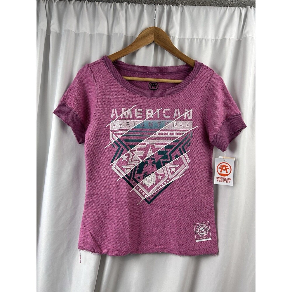 American Fighter Womens GLADBROOK Premier Short Sleeve Sweatshirt S Pink